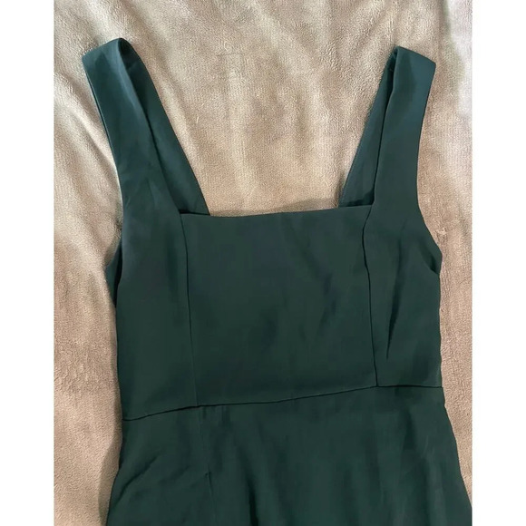 NWOT SMY MuMu Claire Midi Dress Size Medium Deep Emerald Luxe Satin Wedding - Picture 4 of 9